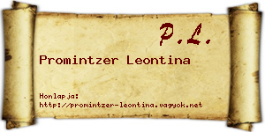 Promintzer Leontina névjegykártya